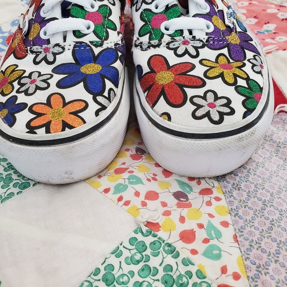 glitter flower vans